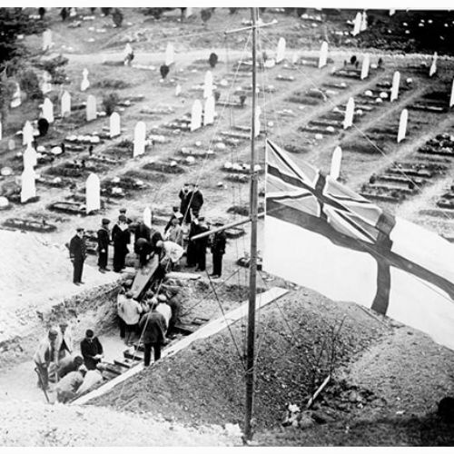 Obsèques des victimes du raid de Zeebrugge.