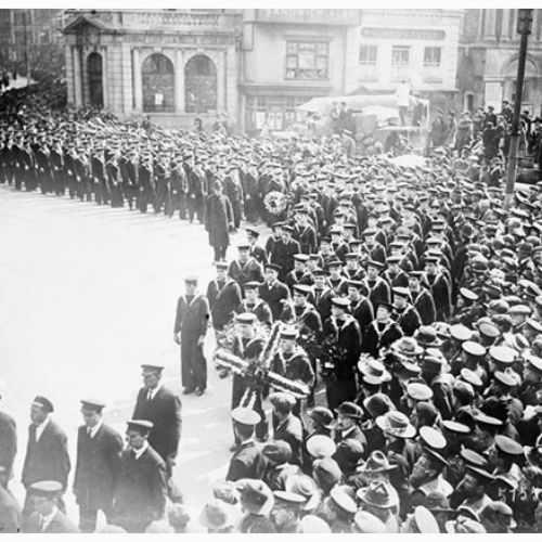 Obsèques des victimes du raid de Zeebrugge.