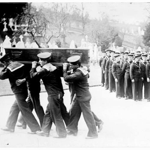 Obsèques des victimes du raid de Zeebrugge.