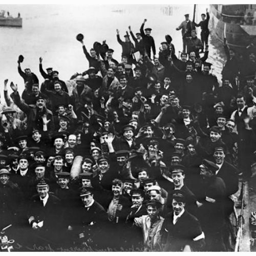 Les marins du Vindictive qui prirent part à l'embouteillage de Zeebrugge